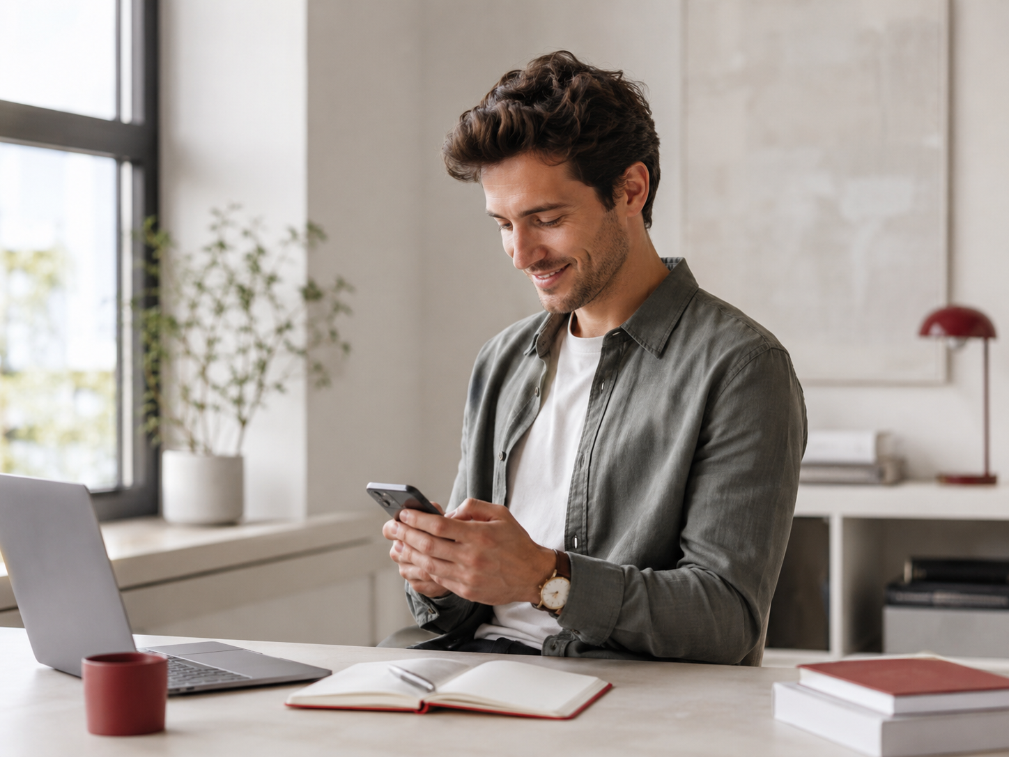Arbeitnehmer erfasst Belege für seine Werbungskosten am Smartphone